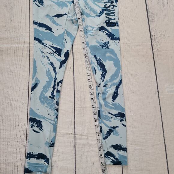 Gymshark Women’s Estimated Size S Printed Performance Leggings Blue - Picture 3 of 6